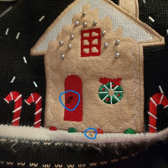 Vintage 90s/Y2K The Quacker Factory Gingerbread cookie holiday cardigan sweater - Picture 7 of 8